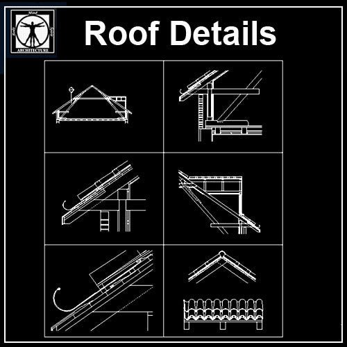 Free Roof Details 1 - CAD Design | Download CAD Drawings | AutoCAD Blocks | AutoCAD Symbols | CAD Drawings | Architecture Details│Landscape Details | See more about AutoCAD, Cad Drawing and Architecture Details