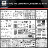 ★【Ceiling line,Corner flower,Parquet Autocad Blocks】All kinds of Ceiling design CAD drawings Bundle - CAD Design | Download CAD Drawings | AutoCAD Blocks | AutoCAD Symbols | CAD Drawings | Architecture Details│Landscape Details | See more about AutoCAD, Cad Drawing and Architecture Details