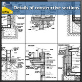 Details of constructive sections concrete blocks design drawing - CAD Design | Download CAD Drawings | AutoCAD Blocks | AutoCAD Symbols | CAD Drawings | Architecture Details│Landscape Details | See more about AutoCAD, Cad Drawing and Architecture Details