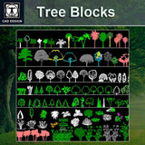 Tree blocks and elevation Set 1 - CAD Design | Download CAD Drawings | AutoCAD Blocks | AutoCAD Symbols | CAD Drawings | Architecture Details│Landscape Details | See more about AutoCAD, Cad Drawing and Architecture Details