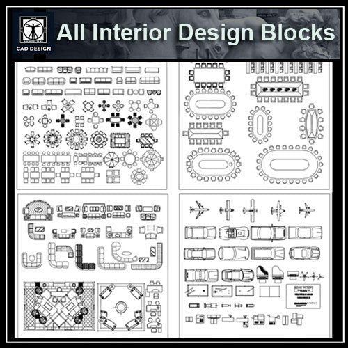 All Interior Design Blocks 1 - CAD Design | Download CAD Drawings | AutoCAD Blocks | AutoCAD Symbols | CAD Drawings | Architecture Details│Landscape Details | See more about AutoCAD, Cad Drawing and Architecture Details