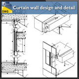 Curtain wall design and detail in autocad dwg files - CAD Design | Download CAD Drawings | AutoCAD Blocks | AutoCAD Symbols | CAD Drawings | Architecture Details│Landscape Details | See more about AutoCAD, Cad Drawing and Architecture Details