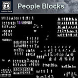 People Blocks Set - CAD Design | Download CAD Drawings | AutoCAD Blocks | AutoCAD Symbols | CAD Drawings | Architecture Details│Landscape Details | See more about AutoCAD, Cad Drawing and Architecture Details