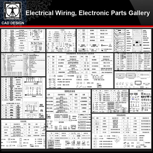 ★【Electrical Wiring,Electronic Parts Gallery】All kinds of Electronic Parts CAD Blocks Bundle - CAD Design | Download CAD Drawings | AutoCAD Blocks | AutoCAD Symbols | CAD Drawings | Architecture Details│Landscape Details | See more about AutoCAD, Cad Drawing and Architecture Details