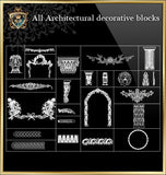 All Architectural decorative blocks V.8 - CAD Design | Download CAD Drawings | AutoCAD Blocks | AutoCAD Symbols | CAD Drawings | Architecture Details│Landscape Details | See more about AutoCAD, Cad Drawing and Architecture Details