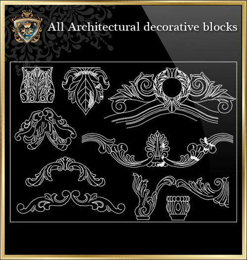 All Architectural decorative blocks V.5 - CAD Design | Download CAD Drawings | AutoCAD Blocks | AutoCAD Symbols | CAD Drawings | Architecture Details│Landscape Details | See more about AutoCAD, Cad Drawing and Architecture Details