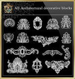 All Architectural decorative blocks V.10 - CAD Design | Download CAD Drawings | AutoCAD Blocks | AutoCAD Symbols | CAD Drawings | Architecture Details│Landscape Details | See more about AutoCAD, Cad Drawing and Architecture Details