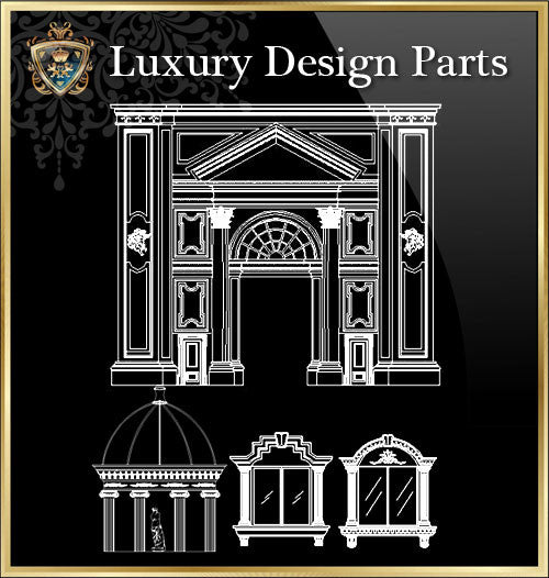 ★Luxury Interior Design Parts V.1★Best Recommanded!! - CAD Design | Download CAD Drawings | AutoCAD Blocks | AutoCAD Symbols | CAD Drawings | Architecture Details│Landscape Details | See more about AutoCAD, Cad Drawing and Architecture Details