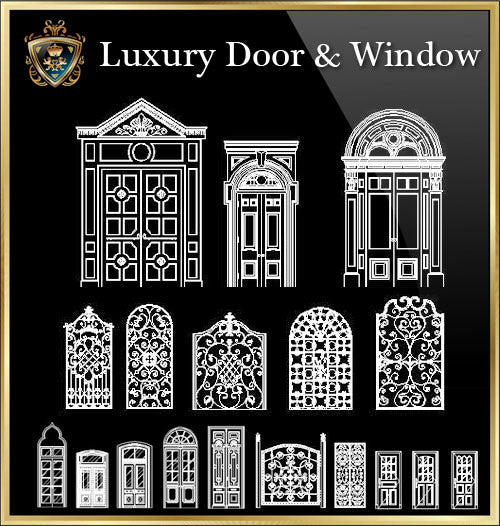 90 Types of Luxury Door & Window Design(Recommanded!!) - CAD Design | Download CAD Drawings | AutoCAD Blocks | AutoCAD Symbols | CAD Drawings | Architecture Details│Landscape Details | See more about AutoCAD, Cad Drawing and Architecture Details