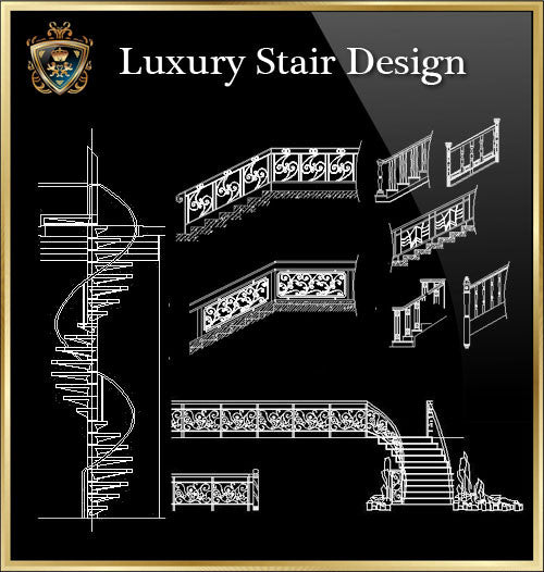 Staircase And Railing Design Autocad Dwg Plan N Design