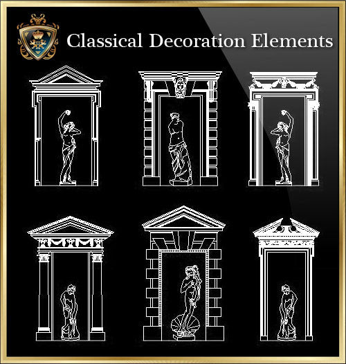 ★Luxury Interior Design -Classical Decoration Elements V.2★ - CAD Design | Download CAD Drawings | AutoCAD Blocks | AutoCAD Symbols | CAD Drawings | Architecture Details│Landscape Details | See more about AutoCAD, Cad Drawing and Architecture Details