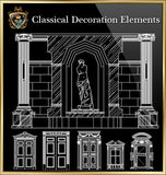★Luxury Interior Design -Classical Decoration Elements V.3★ - CAD Design | Download CAD Drawings | AutoCAD Blocks | AutoCAD Symbols | CAD Drawings | Architecture Details│Landscape Details | See more about AutoCAD, Cad Drawing and Architecture Details