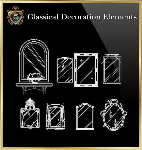 Free Classical Decoration Blocks V.1 - CAD Design | Download CAD Drawings | AutoCAD Blocks | AutoCAD Symbols | CAD Drawings | Architecture Details│Landscape Details | See more about AutoCAD, Cad Drawing and Architecture Details