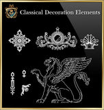 Free Classical Decoration Blocks V.3 - CAD Design | Download CAD Drawings | AutoCAD Blocks | AutoCAD Symbols | CAD Drawings | Architecture Details│Landscape Details | See more about AutoCAD, Cad Drawing and Architecture Details