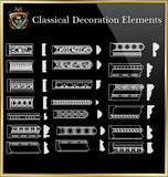 Free Classical Decoration Blocks V.5 - CAD Design | Download CAD Drawings | AutoCAD Blocks | AutoCAD Symbols | CAD Drawings | Architecture Details│Landscape Details | See more about AutoCAD, Cad Drawing and Architecture Details