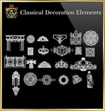 Free Classical Decoration Blocks V.8 - CAD Design | Download CAD Drawings | AutoCAD Blocks | AutoCAD Symbols | CAD Drawings | Architecture Details│Landscape Details | See more about AutoCAD, Cad Drawing and Architecture Details