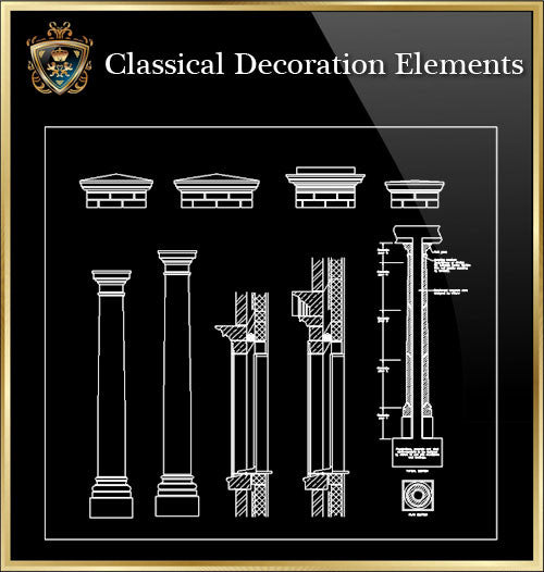 Free Classical Decoration Blocks V.14 - CAD Design | Download CAD Drawings | AutoCAD Blocks | AutoCAD Symbols | CAD Drawings | Architecture Details│Landscape Details | See more about AutoCAD, Cad Drawing and Architecture Details