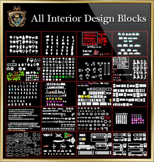 Interior Design CAD Blocks Collection V.2 - CAD Design | Download CAD Drawings | AutoCAD Blocks | AutoCAD Symbols | CAD Drawings | Architecture Details│Landscape Details | See more about AutoCAD, Cad Drawing and Architecture Details