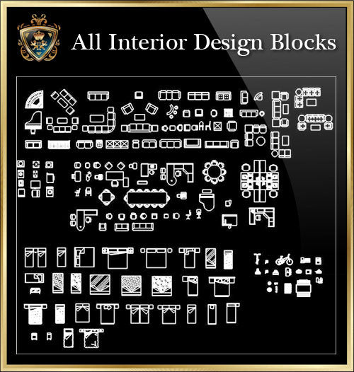 Interior Design CAD Blocks Collection V.8 - CAD Design | Download CAD Drawings | AutoCAD Blocks | AutoCAD Symbols | CAD Drawings | Architecture Details│Landscape Details | See more about AutoCAD, Cad Drawing and Architecture Details