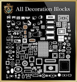 Decoration CAD Blocks Collection - CAD Design | Download CAD Drawings | AutoCAD Blocks | AutoCAD Symbols | CAD Drawings | Architecture Details│Landscape Details | See more about AutoCAD, Cad Drawing and Architecture Details