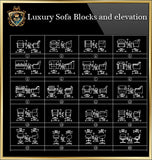 Luxury Sofa elevation-CAD Blocks Collection - CAD Design | Download CAD Drawings | AutoCAD Blocks | AutoCAD Symbols | CAD Drawings | Architecture Details│Landscape Details | See more about AutoCAD, Cad Drawing and Architecture Details