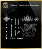 Free Classical Decoration Blocks V.3 - CAD Design | Download CAD Drawings | AutoCAD Blocks | AutoCAD Symbols | CAD Drawings | Architecture Details│Landscape Details | See more about AutoCAD, Cad Drawing and Architecture Details