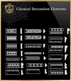 Free Classical Decoration Blocks V.5 - CAD Design | Download CAD Drawings | AutoCAD Blocks | AutoCAD Symbols | CAD Drawings | Architecture Details│Landscape Details | See more about AutoCAD, Cad Drawing and Architecture Details