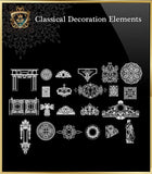 Free Classical Decoration Blocks V.8 - CAD Design | Download CAD Drawings | AutoCAD Blocks | AutoCAD Symbols | CAD Drawings | Architecture Details│Landscape Details | See more about AutoCAD, Cad Drawing and Architecture Details