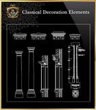 Free Classical Decoration Blocks V.14 - CAD Design | Download CAD Drawings | AutoCAD Blocks | AutoCAD Symbols | CAD Drawings | Architecture Details│Landscape Details | See more about AutoCAD, Cad Drawing and Architecture Details