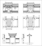 Chinese Architecture CAD Drawing-Chinese Gate Design - CAD Design | Download CAD Drawings | AutoCAD Blocks | AutoCAD Symbols | CAD Drawings | Architecture Details│Landscape Details | See more about AutoCAD, Cad Drawing and Architecture Details
