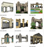 【Sketchup 3D Models】10 Types of European Entrance & Door 3D Models V.1 - CAD Design | Download CAD Drawings | AutoCAD Blocks | AutoCAD Symbols | CAD Drawings | Architecture Details│Landscape Details | See more about AutoCAD, Cad Drawing and Architecture Details