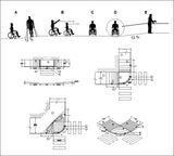 Free Accessibility Facilities V1 - CAD Design | Download CAD Drawings | AutoCAD Blocks | AutoCAD Symbols | CAD Drawings | Architecture Details│Landscape Details | See more about AutoCAD, Cad Drawing and Architecture Details