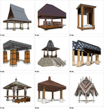【Sketchup 3D Models】30 Types of Asia Style Pavilion 3D Models - CAD Design | Download CAD Drawings | AutoCAD Blocks | AutoCAD Symbols | CAD Drawings | Architecture Details│Landscape Details | See more about AutoCAD, Cad Drawing and Architecture Details