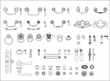 All Interior Design Hardware CAD blocks - CAD Design | Download CAD Drawings | AutoCAD Blocks | AutoCAD Symbols | CAD Drawings | Architecture Details│Landscape Details | See more about AutoCAD, Cad Drawing and Architecture Details