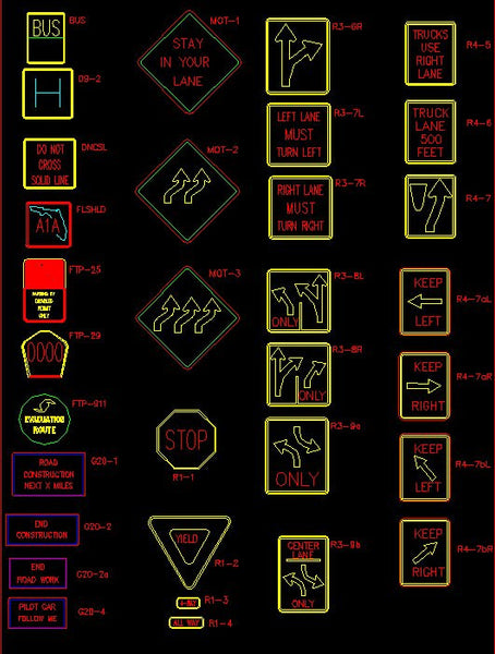 Cad File Sign Sign Library | CAD Download – CAD Design | Free CAD Blocks,Drawings,Details