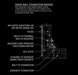 Free CAD Details-Shear Wall Foundation Anchor - CAD Design | Download CAD Drawings | AutoCAD Blocks | AutoCAD Symbols | CAD Drawings | Architecture Details│Landscape Details | See more about AutoCAD, Cad Drawing and Architecture Details