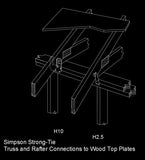Free CAD Details-Truss & Rafter Connections (Iso) - CAD Design | Download CAD Drawings | AutoCAD Blocks | AutoCAD Symbols | CAD Drawings | Architecture Details│Landscape Details | See more about AutoCAD, Cad Drawing and Architecture Details
