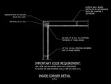 Free CAD Details- Inside Corner Wall Detail - CAD Design | Download CAD Drawings | AutoCAD Blocks | AutoCAD Symbols | CAD Drawings | Architecture Details│Landscape Details | See more about AutoCAD, Cad Drawing and Architecture Details