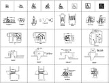 Disabled cad blocks 2 - CAD Design | Download CAD Drawings | AutoCAD Blocks | AutoCAD Symbols | CAD Drawings | Architecture Details│Landscape Details | See more about AutoCAD, Cad Drawing and Architecture Details
