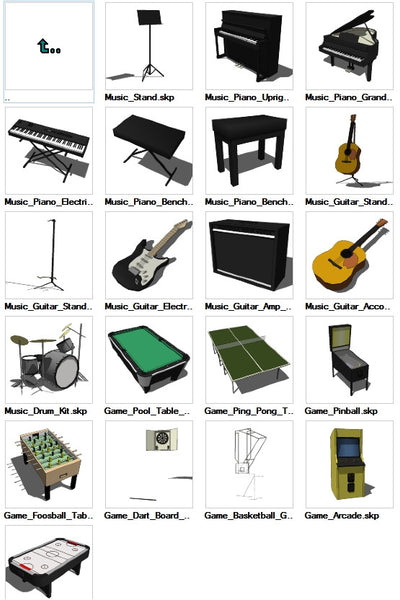 Sketchup Music+Games 3D models download - CAD Design | Download CAD Drawings | AutoCAD Blocks | AutoCAD Symbols | CAD Drawings | Architecture Details│Landscape Details | See more about AutoCAD, Cad Drawing and Architecture Details