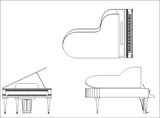 Free Furniture Blocks-Piano - CAD Design | Download CAD Drawings | AutoCAD Blocks | AutoCAD Symbols | CAD Drawings | Architecture Details│Landscape Details | See more about AutoCAD, Cad Drawing and Architecture Details