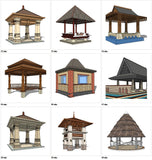 【Sketchup 3D Models】30 Types of Asia Style Pavilion 3D Models - CAD Design | Download CAD Drawings | AutoCAD Blocks | AutoCAD Symbols | CAD Drawings | Architecture Details│Landscape Details | See more about AutoCAD, Cad Drawing and Architecture Details
