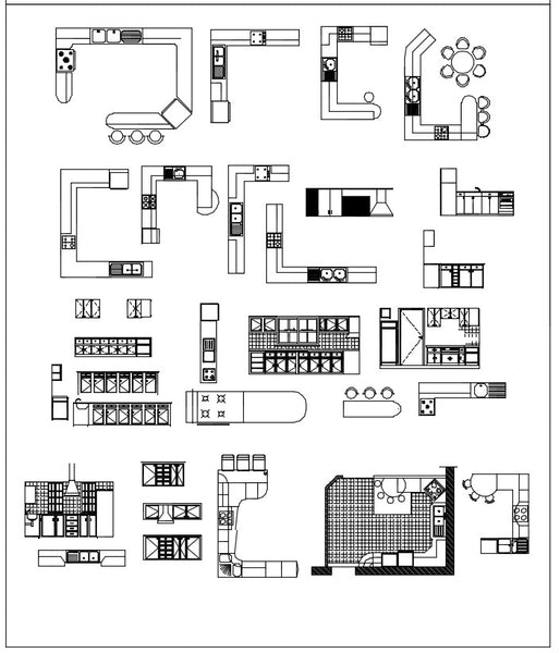Kitchen Layout Blocks All Kitchen CAD Blocks — Complete Kitchen DWG Collection for AutoCAD ...