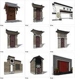 【Sketchup 3D Models】46 Types of Chinese Entrance Design 3D Models - CAD Design | Download CAD Drawings | AutoCAD Blocks | AutoCAD Symbols | CAD Drawings | Architecture Details│Landscape Details | See more about AutoCAD, Cad Drawing and Architecture Details