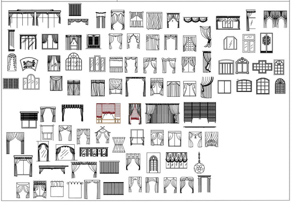 All Windows Curtain Blocks | CAD Download – CAD Design | Free CAD ...