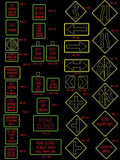 Sign Library - CAD Design | Download CAD Drawings | AutoCAD Blocks | AutoCAD Symbols | CAD Drawings | Architecture Details│Landscape Details | See more about AutoCAD, Cad Drawing and Architecture Details